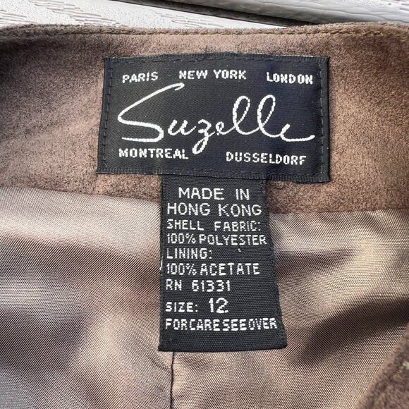 Vintage Suede Vest  and Pants  matching Set Green Suzelle Size 12 - Picture 9 of 10